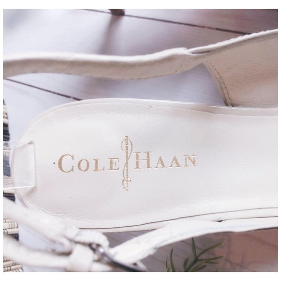 Cole Haan Nike Air Cream Slingback Heel Sz 8.5C - Picture 3 of 10